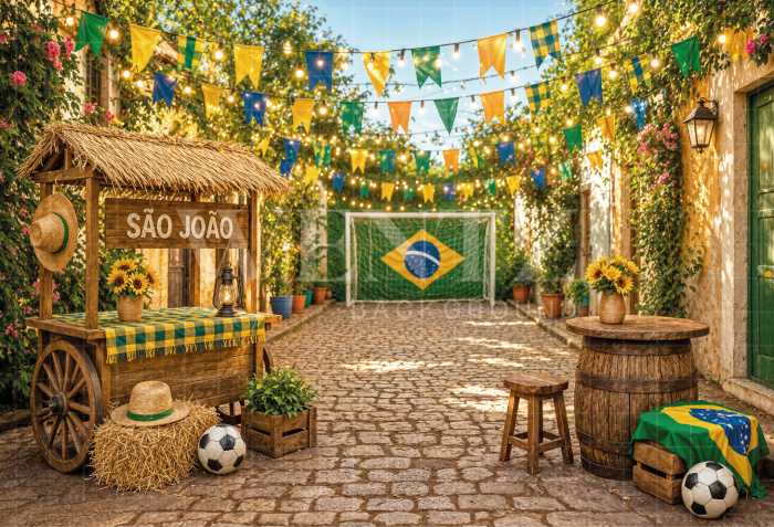 Fundo Fotográfico em Tecido Junino Brasil / Backdrop 8333