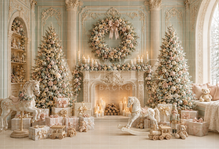 Fundo Fotográfico em Tecido Lareira de Natal / Backdrop 8891