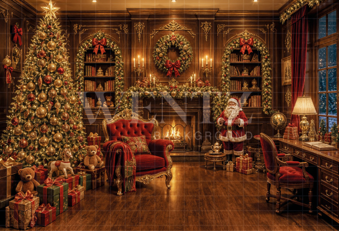 Fundo Fotográfico em Tecido Sala de Natal / Backdrop 8469