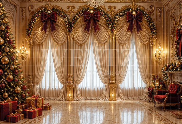 Fundo Fotográfico em Tecido Sala de Natal / Backdrop 8471