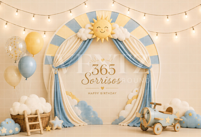 Fundo Fotográfico em Tecido Smash The Cake 365 Sorrisos / Backdrop 8741