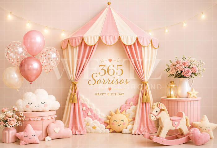 Fundo Fotográfico em Tecido Smash The Cake 365 Sorrisos / Backdrop 8744
