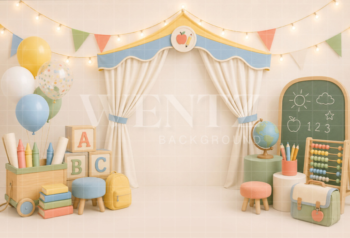 Fundo Fotográfico em Tecido Smash The Cake ABC / Backdrop 8788