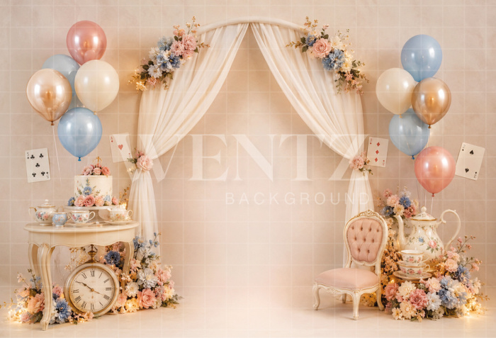 Fundo Fotográfico em Tecido Smash The Cake Alice / Backdrop 8689