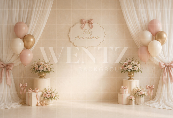 Fundo Fotográfico em Tecido Smash The Cake / Backdrop 8706