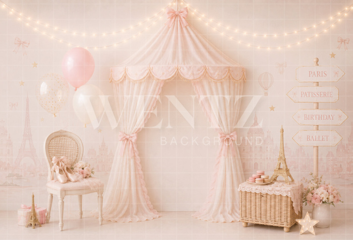 Fundo Fotográfico em Tecido Smash The Cake Balé / Backdrop 8739