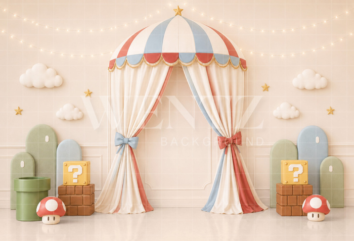 Fundo Fotográfico em Tecido Smash The Cake Blocos Mágicos / Backdrop 8779