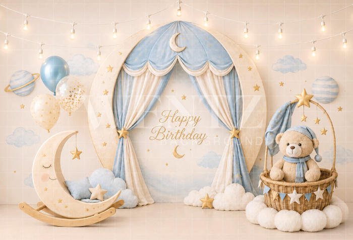 Fundo Fotográfico em Tecido Smash The Cake Bons Sonhos / Backdrop 8762