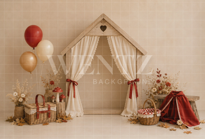 Fundo Fotográfico em Tecido Smash The Cake Chapeuzinho Vermelho / Backdrop 8688