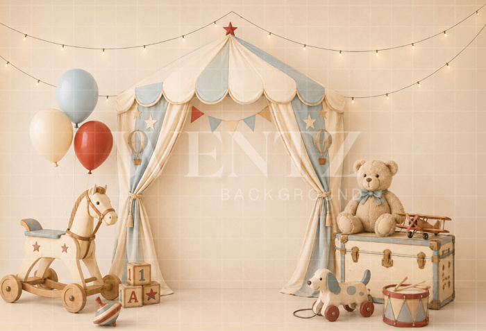 Fundo Fotográfico em Tecido Smash The Cake Circo / Backdrop 8769