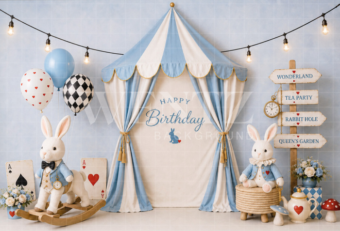 Fundo Fotográfico em Tecido Smash The Cake Coelhos / Backdrop 8718