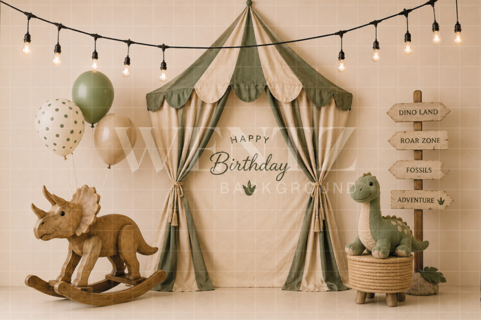 Fundo Fotográfico em Tecido Smash The Cake Dinossauros / Backdrop 8675