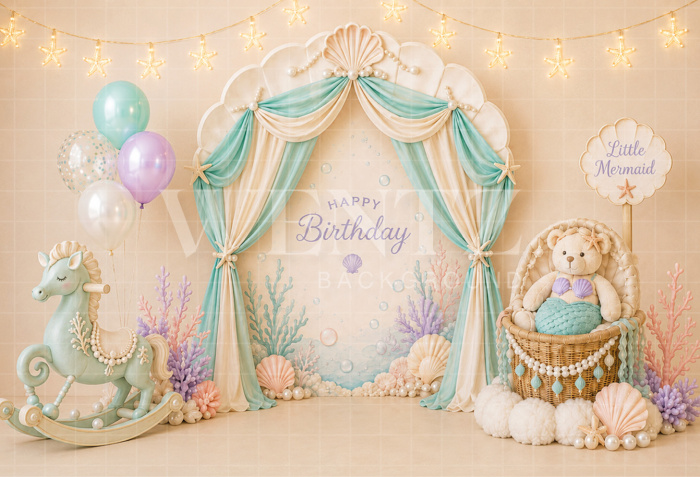 Fundo Fotográfico em Tecido Smash The Cake Fundo do Mar / Backdrop 8753
