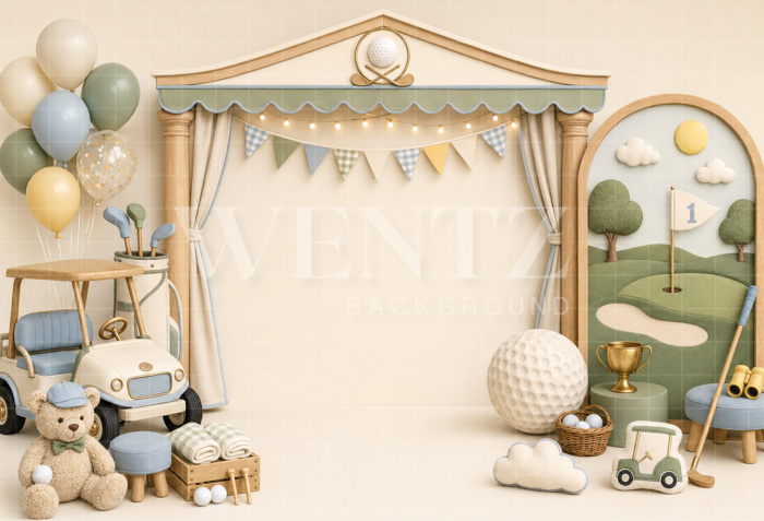 Fundo Fotográfico em Tecido Smash The Cake Jogador de Golfe / Backdrop 8794