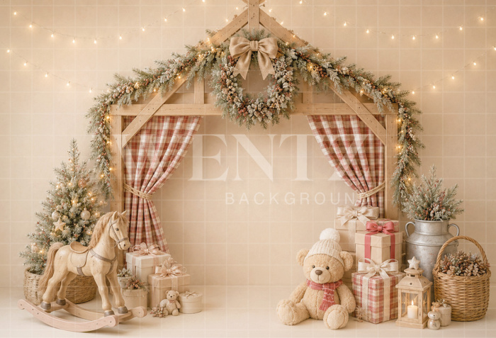 Fundo Fotográfico em Tecido Smash The Cake Natal / Backdrop 8716
