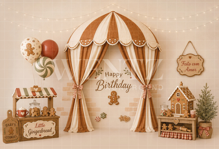 Fundo Fotográfico em Tecido Smash The Cake Natal / Backdrop 8821