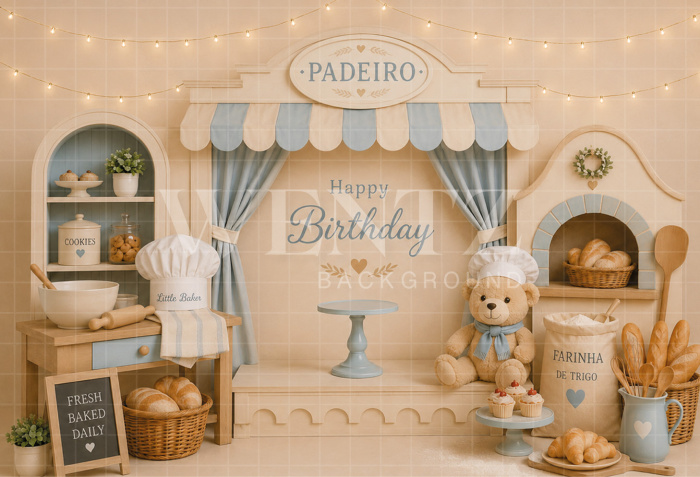 Fundo Fotográfico em Tecido Smash The Cake Padeiro / Backdrop 8767