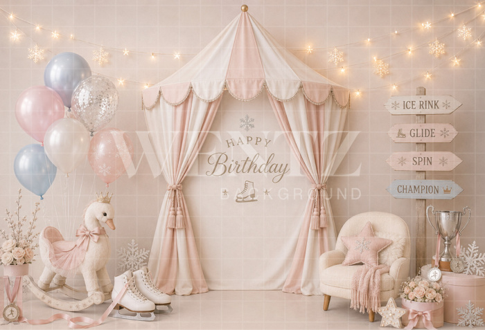 Fundo Fotográfico em Tecido Smash The Cake Patinação / Backdrop 8784