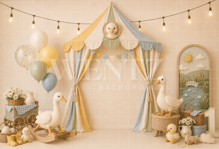 Fundo Fotográfico em Tecido Smash The Cake Patinho / Backdrop 8808
