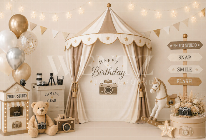 Fundo Fotográfico em Tecido Smash The Cake Pequeno Fotógrafo / Backdrop 8809