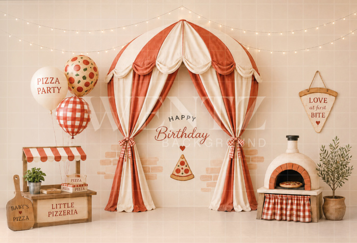 Fundo Fotográfico em Tecido Smash The Cake Pizzaria / Backdrop 8768