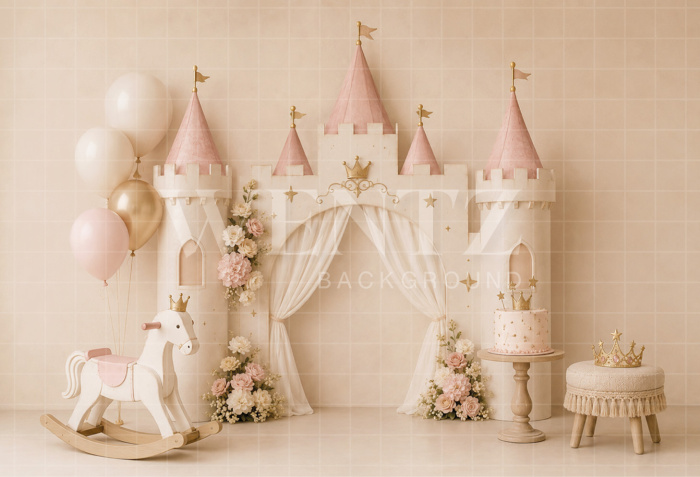 Fundo Fotográfico em Tecido Smash The Cake Princesa / Backdrop 8692