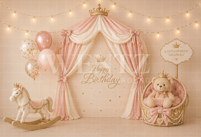 Fundo Fotográfico em Tecido Smash The Cake Princesa / Backdrop 8752