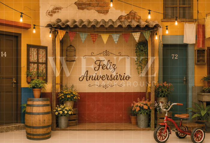 Fundo Fotográfico em Tecido Smash The Cake Vila / Backdrop 8827