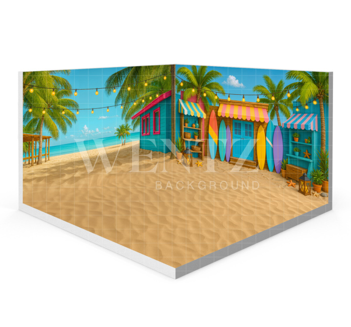 Fundo Fotográfico em Tecido Surf Verão 3D / WTZ197