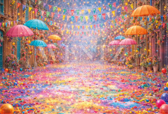 Fundo Fotográfico em Tecido Vila de Carnaval / Backdrop 8102