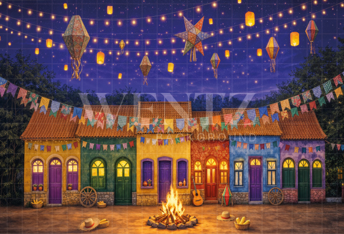 Fundo Fotográfico em Tecido Vila de São João / Backdrop 8232