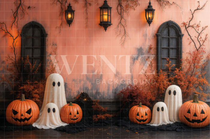 Fundo Fotográfico em Tecido Fantasmas Halloween / Backdrop 7648