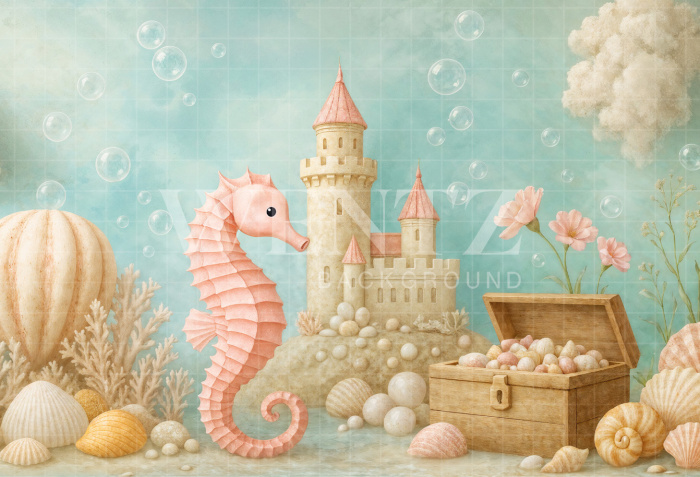 Fundo Fotográfico em Tecido Fundo do Mar / Backdrop 7181