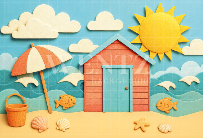 Fundo Fotográfico em Tecido Praia Verão / Backdrop 7200