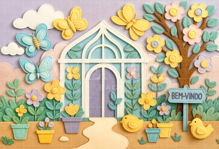 Fundo Fotográfico em Tecido Estufa de Flores / Backdrop 7207