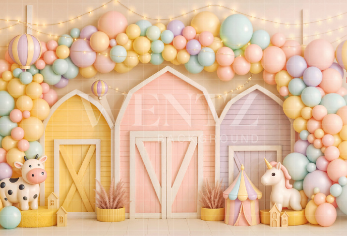 Fundo Fotográfico em Tecido Smash the Cake Candy Color / Backdrop 7142