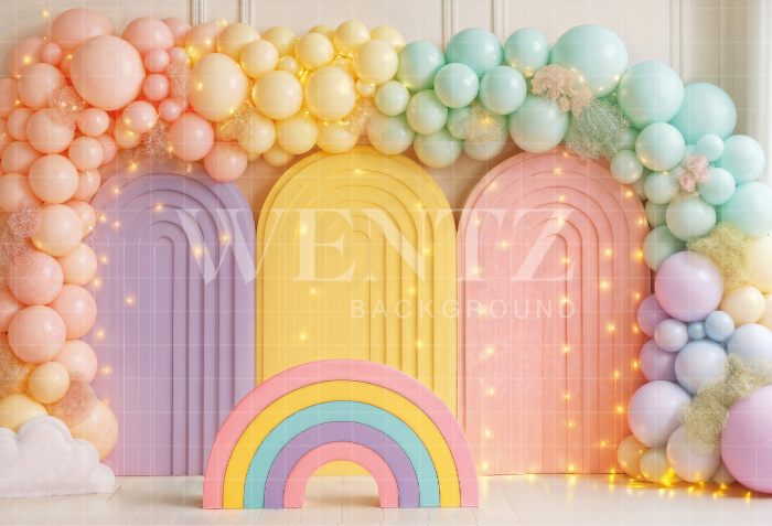 Fundo Fotográfico em Tecido Smash the Cake Candy Color / Backdrop 7145