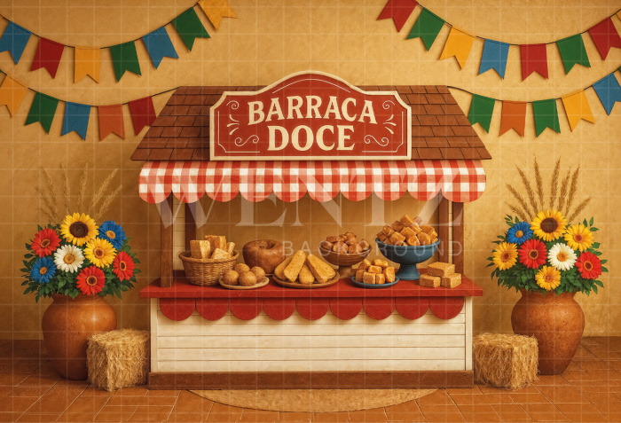 Fundo Fotográfico em Tecido Cenário Festa Junina / Backdrop 7037