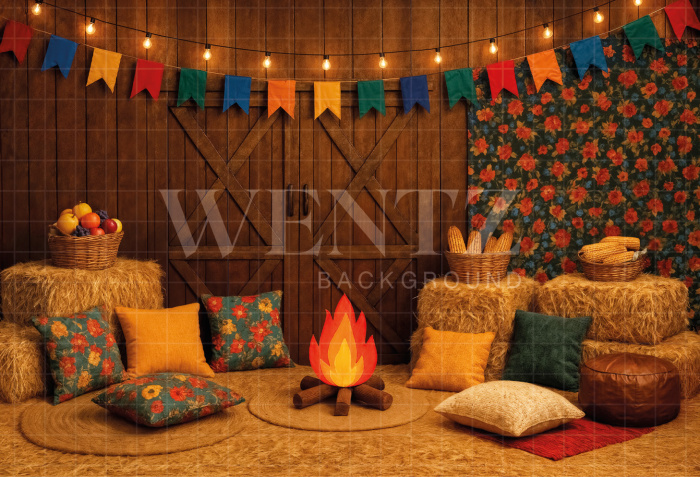 Fundo Fotográfico em Tecido Cenário Festa Junina / Backdrop 7040