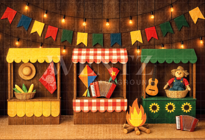 Fundo Fotográfico em Tecido Cenário Festa Junina / Backdrop 7039