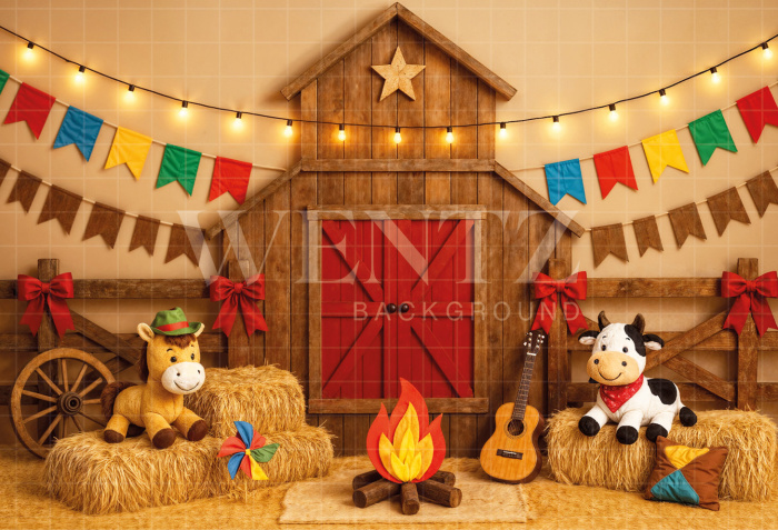 Fundo Fotográfico em Tecido Cenário Festa Junina / Backdrop 7044