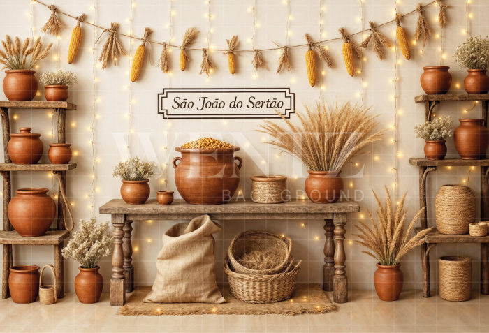 Fundo Fotográfico em Tecido Cenário Festa Junina / Backdrop 7052