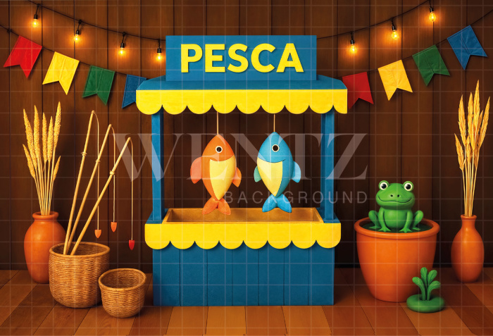 Fundo Fotografico em Tecido Cenario Festa Junina / Backdrop 7045