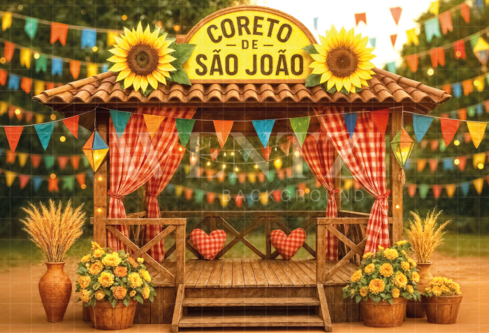 Fundo Fotográfico em Tecido Cenário Festa Junina / Backdrop 7053