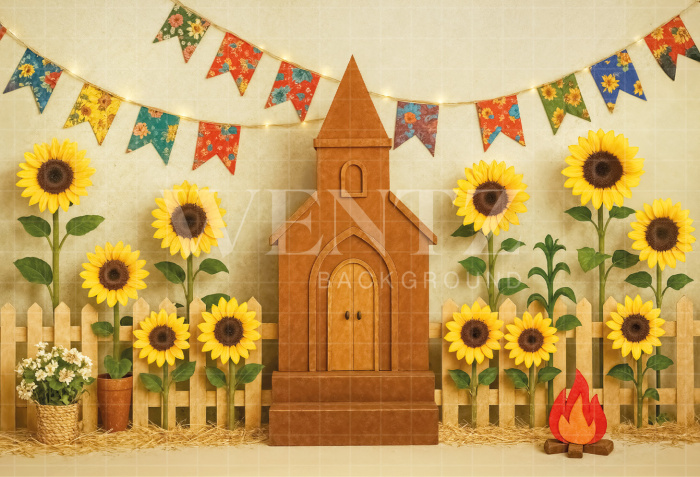 Fundo Fotográfico em Tecido Cenário Festa Junina / Backdrop 7056