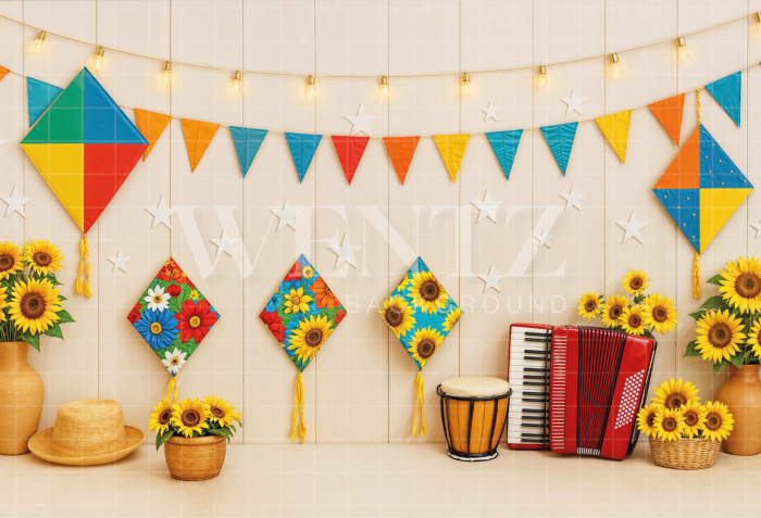 Fundo Fotográfico em Tecido Cenário Festa Junina / Backdrop 7054