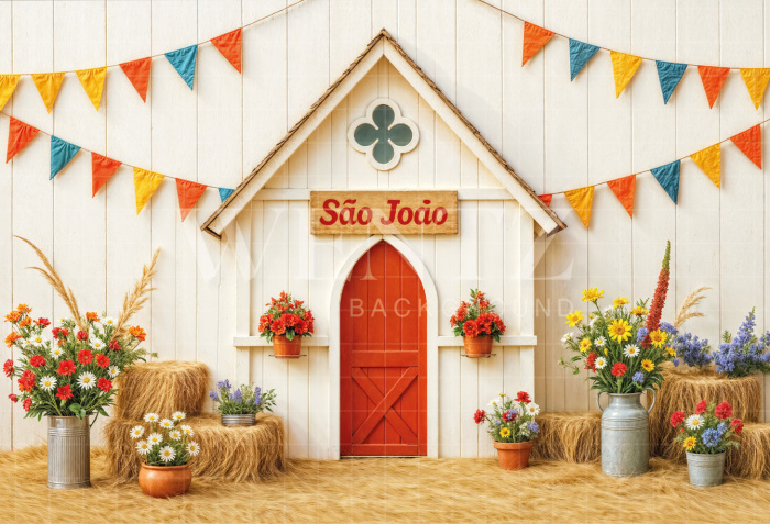Fundo Fotográfico em Tecido Cenário Festa Junina / Backdrop 7060