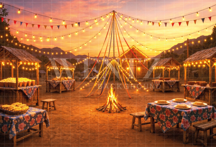 Fundo Fotográfico em Tecido Cenário Festa Junina / Backdrop 7006