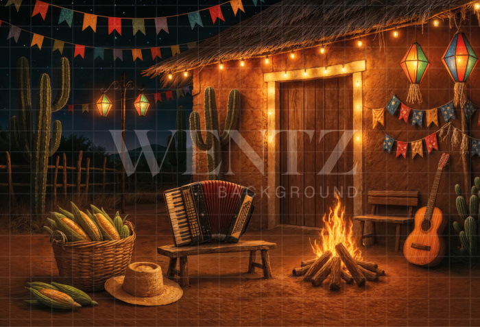 Fundo Fotográfico em Tecido Cenário Festa Junina / Backdrop 6983