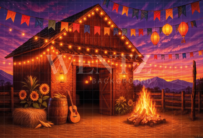 Fundo Fotográfico em Tecido Cenário Festa Junina / Backdrop 6996